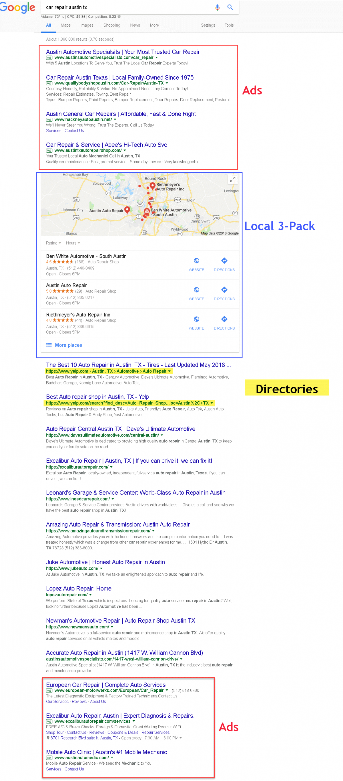 Google serps 3-pack